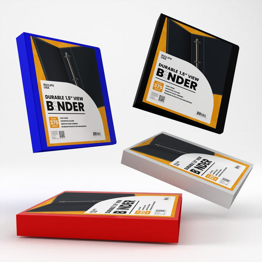 Großhandel 1.5' Binder in verschiedenen Farben mit 2 Innentaschen - Bulk Case von 24 Bindern