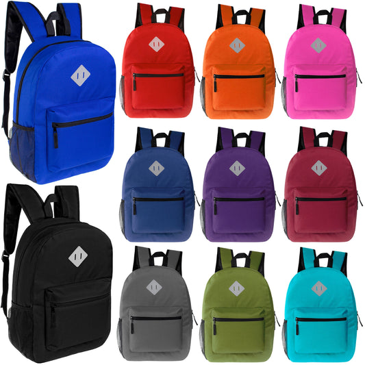 12 Wholesale 17 'Diamant-Patch-Rucksack in verschiedenen Farben & 12 Bulk School Supply Kits Ihrer Wahl