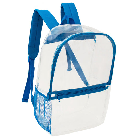 17' Großhandel Klar PVC Rucksäcke in verschiedenen Farben - Bulk Case von 24 Bookbags