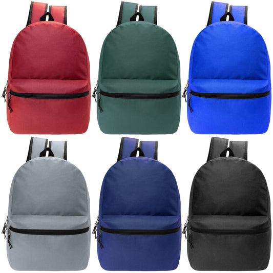 12 Basic 18,5 'Rucksäcke in 6 verschiedenen Farben & Ihre Wahl von 12 Bulk Hygiene Kits - Wholesale PFLEGE Package: Obdachlos, Notfall, Wohltätigkeit