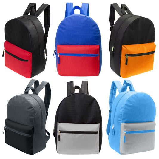 12 Multi-Color-Kids-Basic-Rucksäcke in verschiedenen Farben und 12 Bulk School Supply Kits Ihrer Wahl