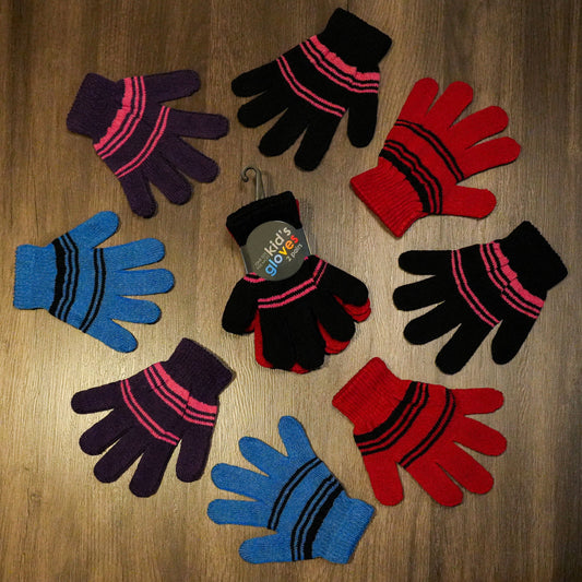 Verschiedene Farbe Großhandels-Winterhandschuhe für Kinder - Unisex - Bulk Case von 96