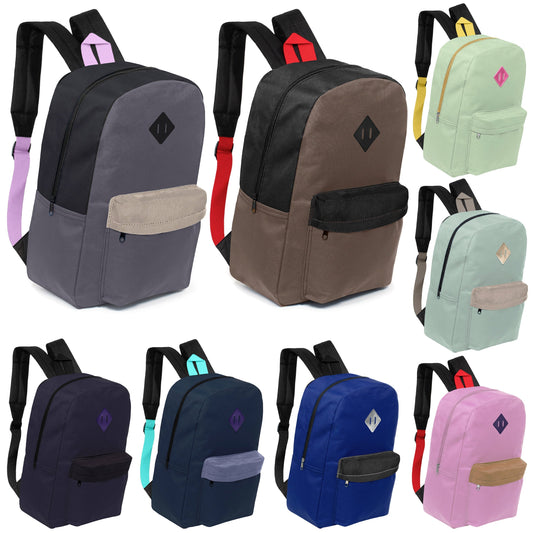 12 Großhandels-17' gepolsterte Rucksäcke in verschiedenen Drucken & 12 Bulk School Supply Kits Ihrer Wahl
