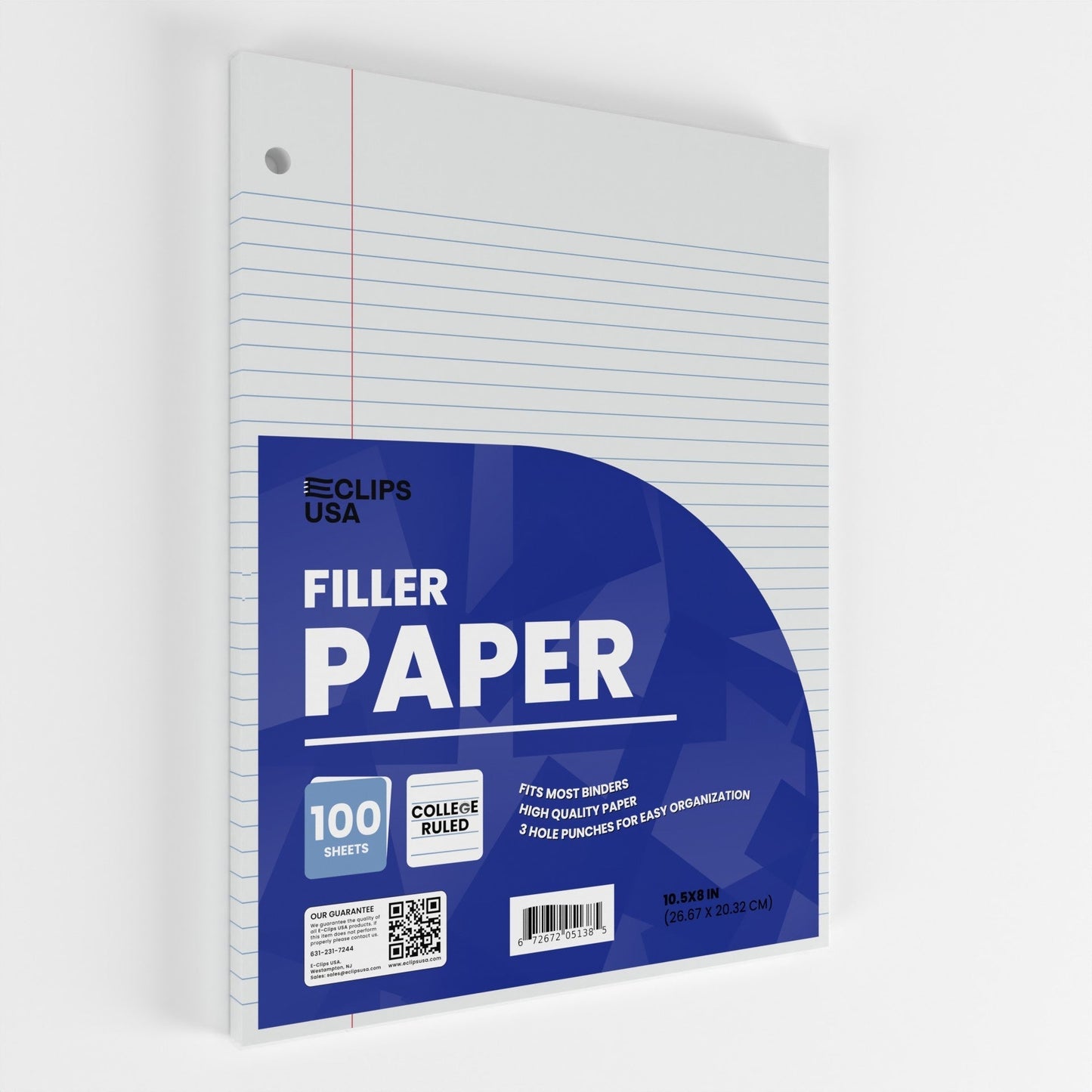 Großhandelsfüllpapier für die Rückkehr in die Schule - College Ruled - 100 Blätter - Massenkoffer von 24 Packungen