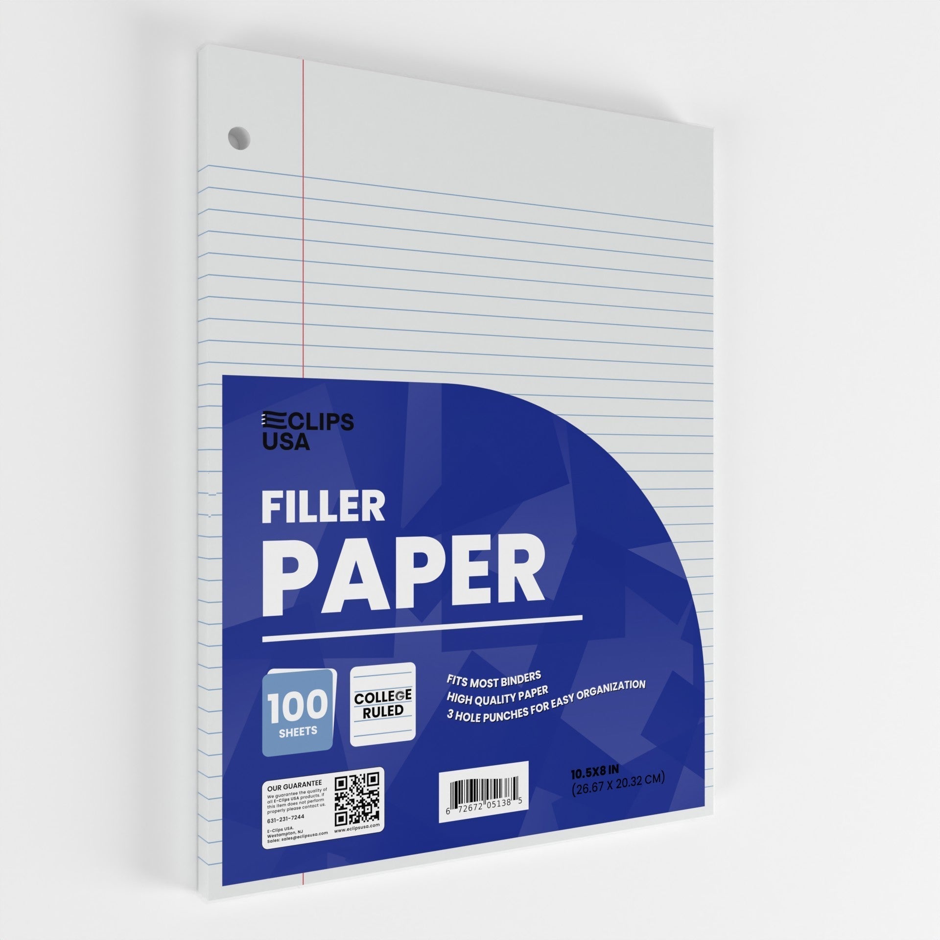 Großhandelsfüllpapier für die Rückkehr in die Schule - College Ruled - 100 Blätter - Massenkoffer von 24 Packungen