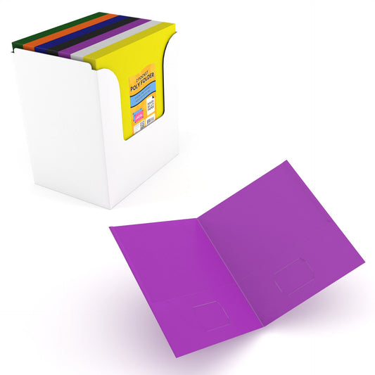 Großhandel 2 Taschenordner - Dauerhafte Polykonstruktion - Verschiedene Farben - Großbehälter von 48 Ordnern