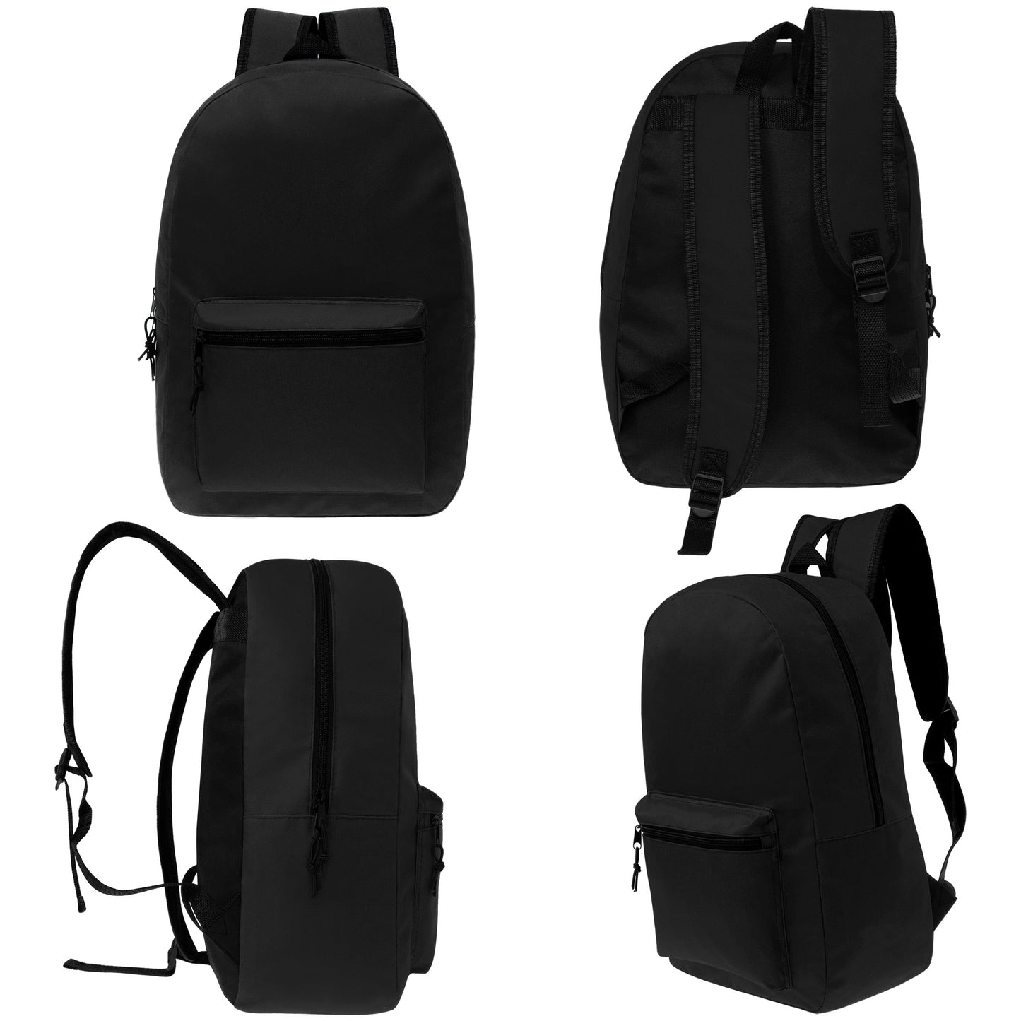 12 Großhandels 15 'Klassische Rucksäcke in Schwarz & 12 Bulk School Supply Kits Ihrer Wahl