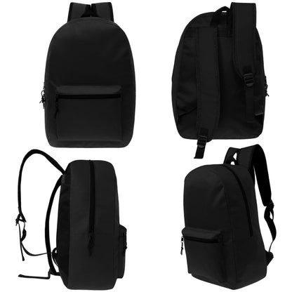 12 Großhandels 15 'Klassische Rucksäcke in Schwarz & 12 Bulk School Supply Kits Ihrer Wahl