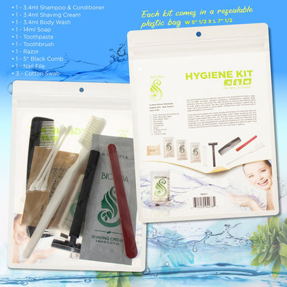12 Stück Deluxe Wholesale Hygiene Kits - Bulk Toiletries - Fall von 96 - Marke Biovida