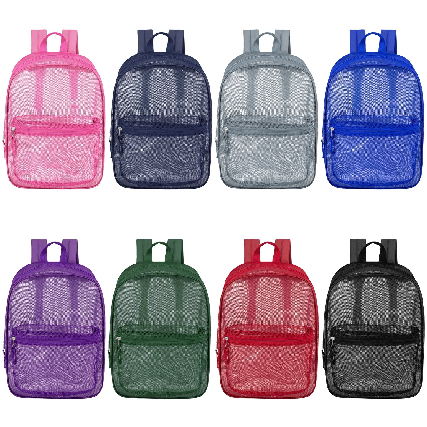 12 Wholesale 17 'Mesh Rucksäcke in verschiedenen Farben & 12 Bulk School Supply Kits Ihrer Wahl