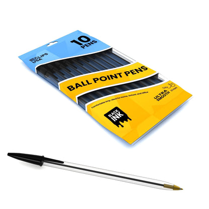 Schwarz Wholesale Ballpoint Pens - Packung of 10 - Bulk Case von 72 Packungen - 720 Schwarz Pens Total