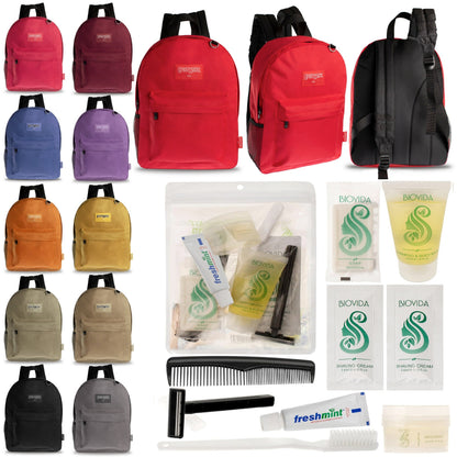 12 Diamond Patch 17 Rucksäcke in mehrfarbigen und Ihrer Wahl von 12 Bulk Hygiene Kits - Wholesale PFLEGE Package: Obdachlos, Notfall, Wohltätigkeit