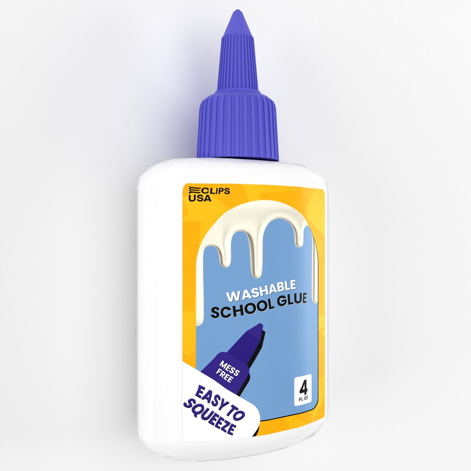 Washable Wholesale School Kleber in Weiß - Trocknet klar - Große 113 g Squeeze Flasche - Bulk Case von 48
