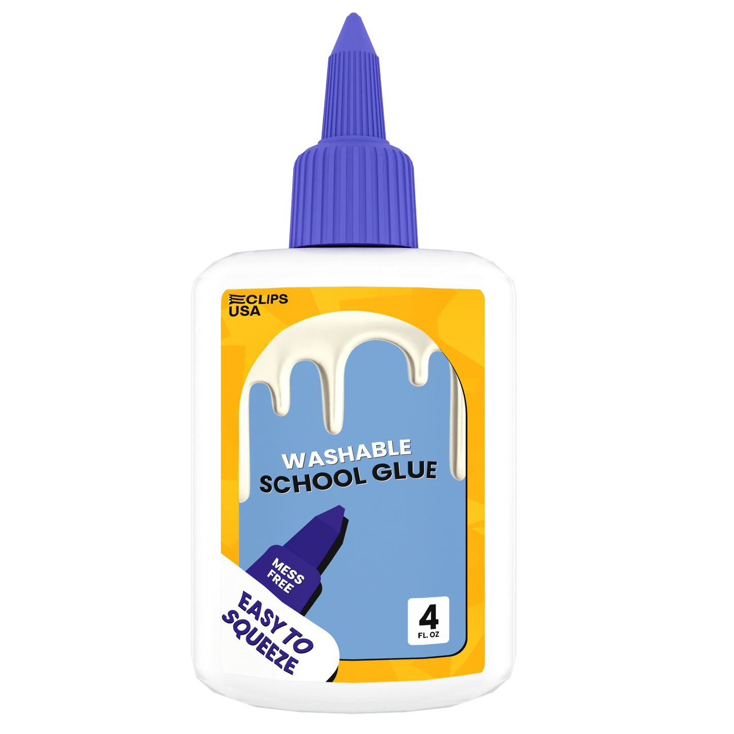 Washable Wholesale School Kleber in Weiß - Trocknet klar - Große 113 g Squeeze Flasche - Bulk Case von 48