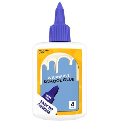 Washable Wholesale School Kleber in Weiß - Trocknet klar - Große 113 g Squeeze Flasche - Bulk Case von 48