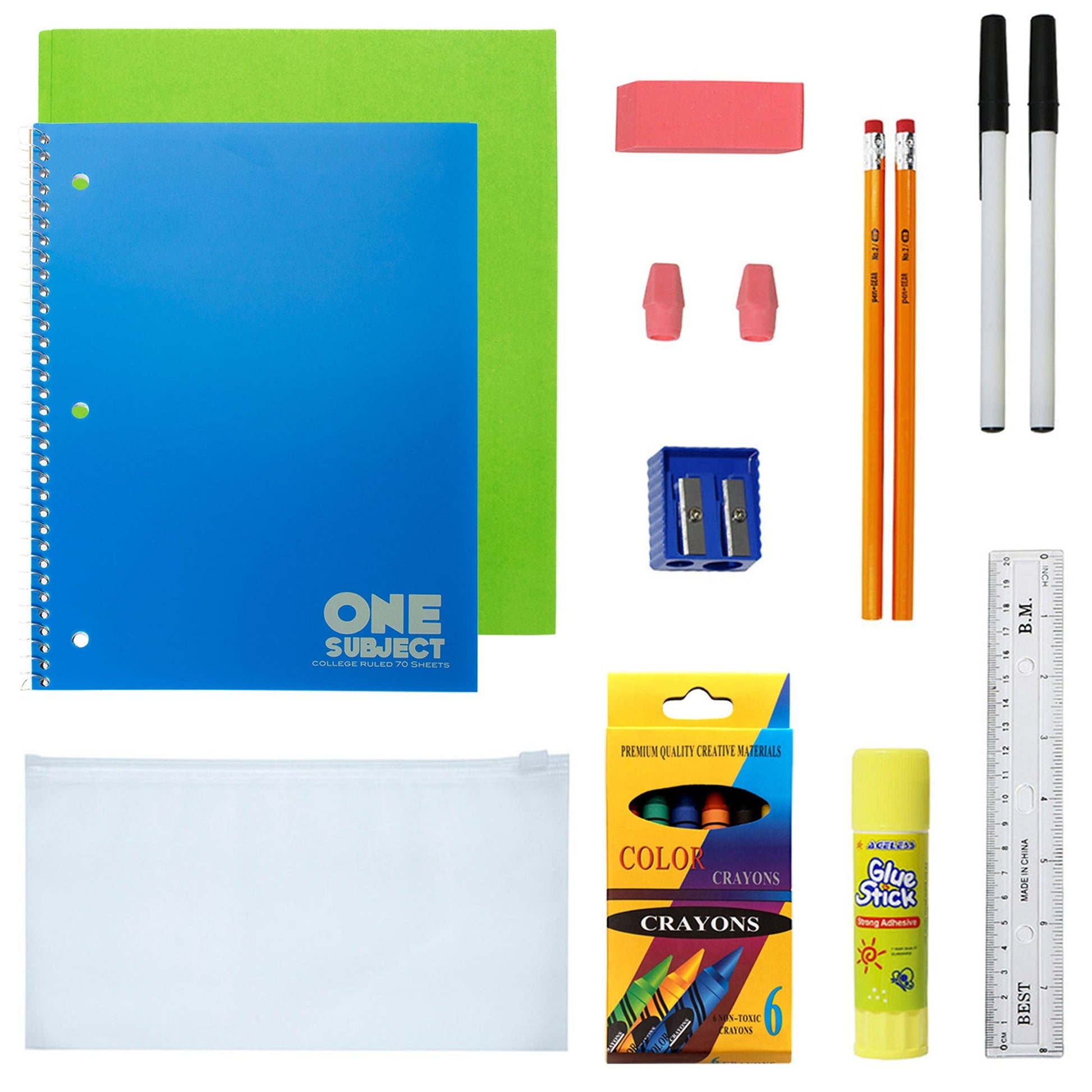 12 Großhandels 15 'Klassische Rucksäcke in Schwarz & 12 Bulk School Supply Kits Ihrer Wahl