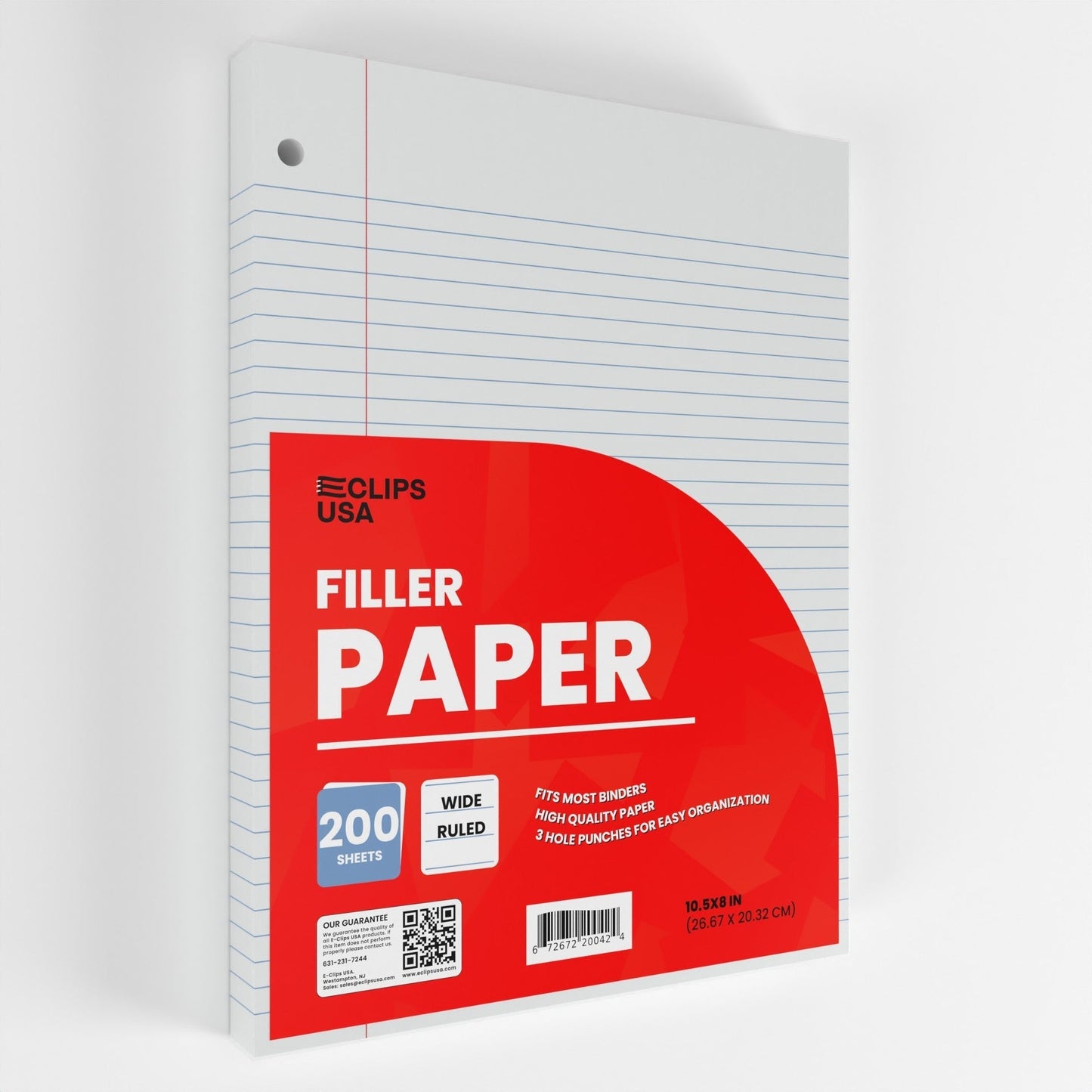 Großhandelsfüllpapier für die Rückkehr in die Schule - Wide Ruled - 200 Blätter - Bulk Case von 24 Packungen