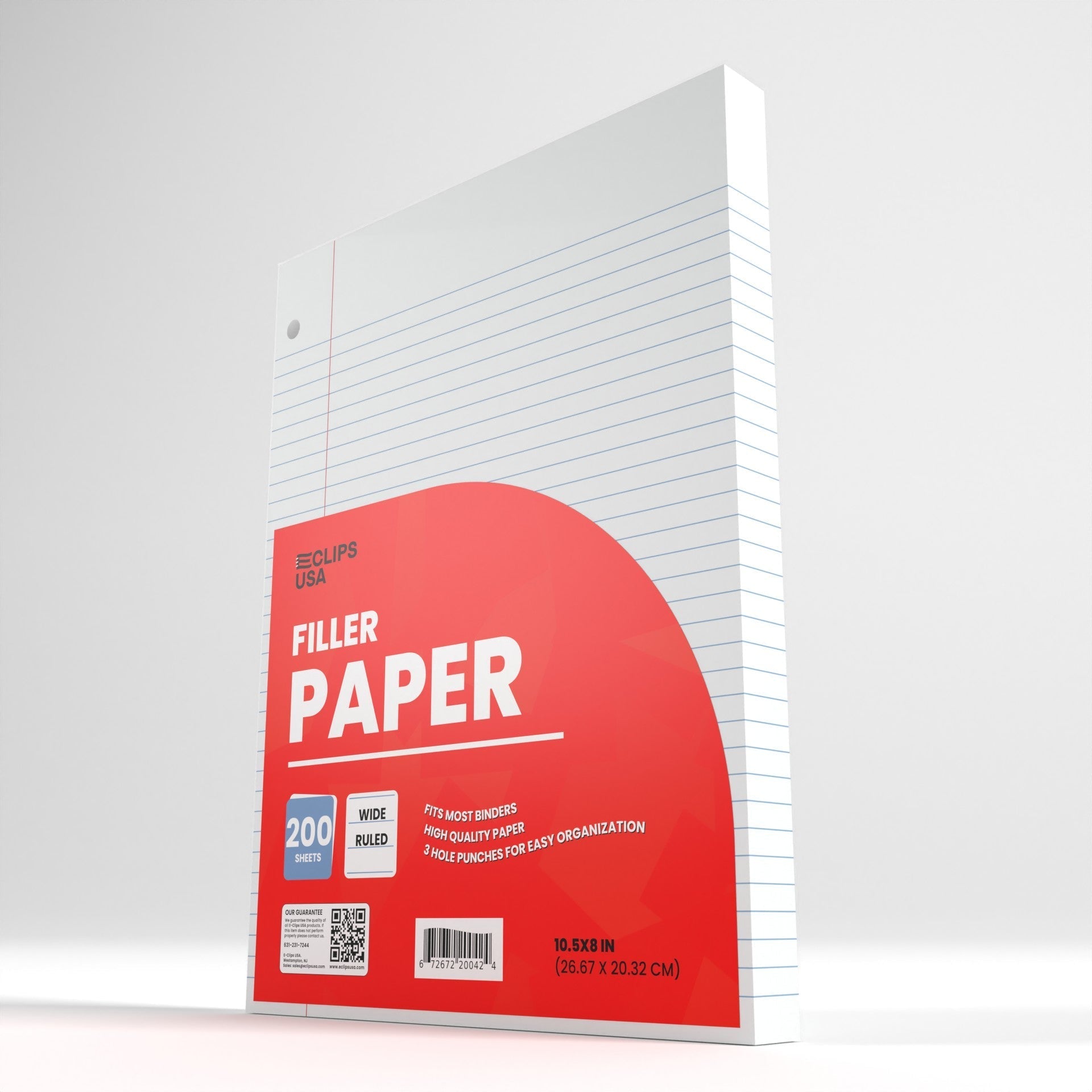 Großhandelsfüllpapier für die Rückkehr in die Schule - Wide Ruled - 200 Blätter - Bulk Case von 24 Packungen