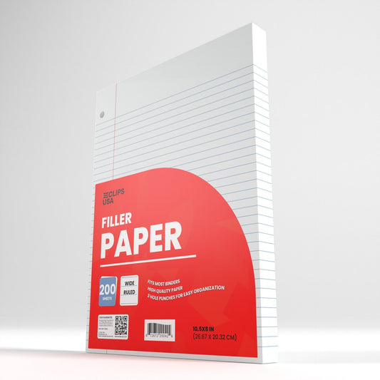 Großhandelsfüllpapier für die Rückkehr in die Schule - Wide Ruled - 200 Blätter - Bulk Case von 24 Packungen