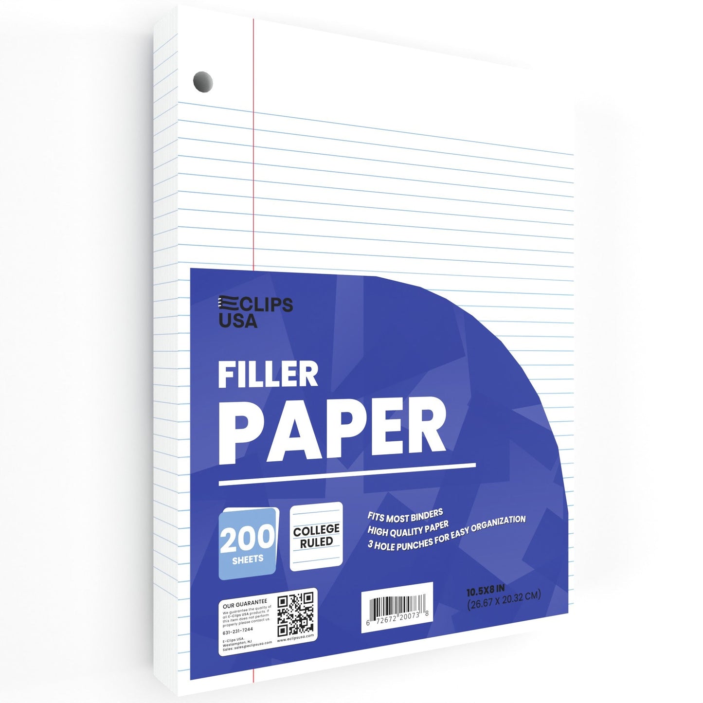 Großhandelsfüllerpapier für Back to School - College Ruled - 200 Sheets - Bulk Case von 24 Packungen