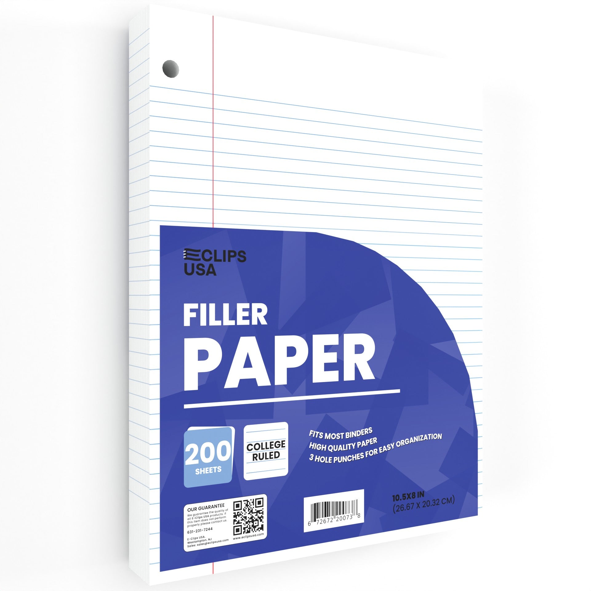 Großhandelsfüllerpapier für Back to School - College Ruled - 200 Sheets - Bulk Case von 24 Packungen