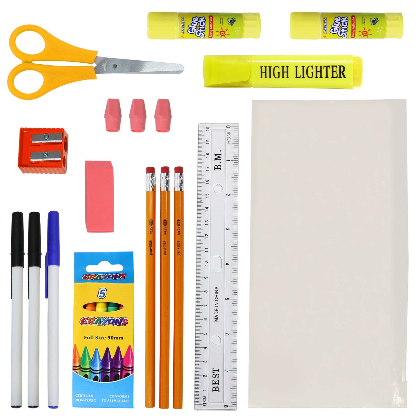 12 Großhandels-17' Reflektierende Rucksäcke in verschiedenen Farben & 12 Bulk School Supply Kits Ihrer Wahl