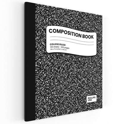 College Ruled Wholesale Composition Notebooks in Schwarz - Bulk Case von 48 Notebooks