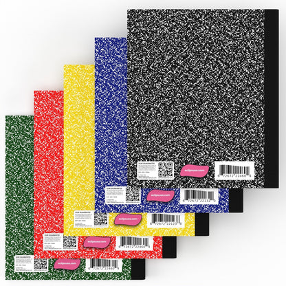 College Ruled Wholesale Composition Notebooks in verschiedenen Farben - Bulk Case von 48 Notebooks