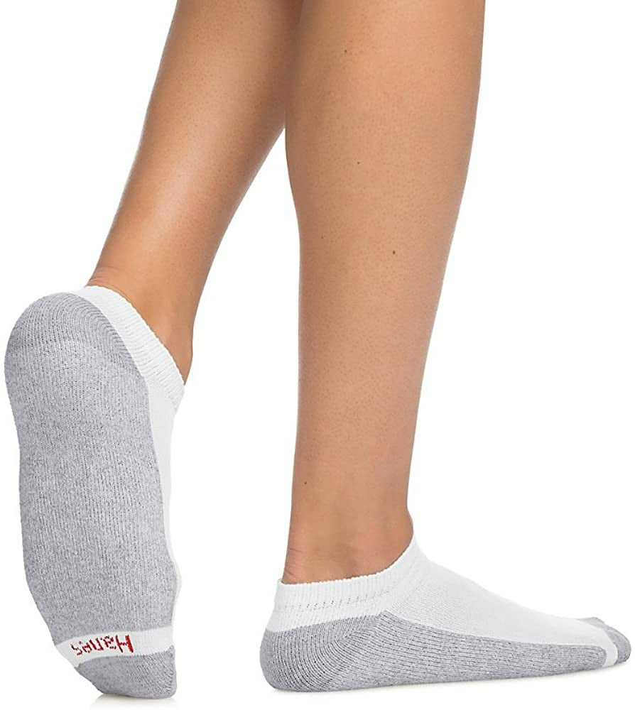 Unisex Low Cut Wholesale Socken, Größe 10-13 in Weiß mit Grau - Bulk Case von 180 Paaren