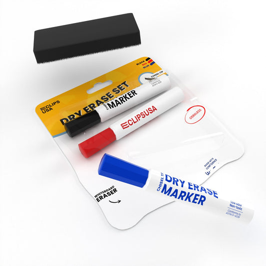 Wholesale Dry Erase Marker - 3er-Set Chisel Tip Marker w / Eraser in verschiedenen Farben - Bulk Case von 40 Sets