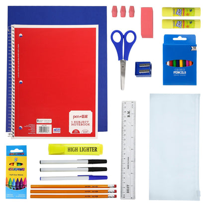 12 Großhandels 15 'Klassische Rucksäcke in Schwarz & 12 Bulk School Supply Kits Ihrer Wahl
