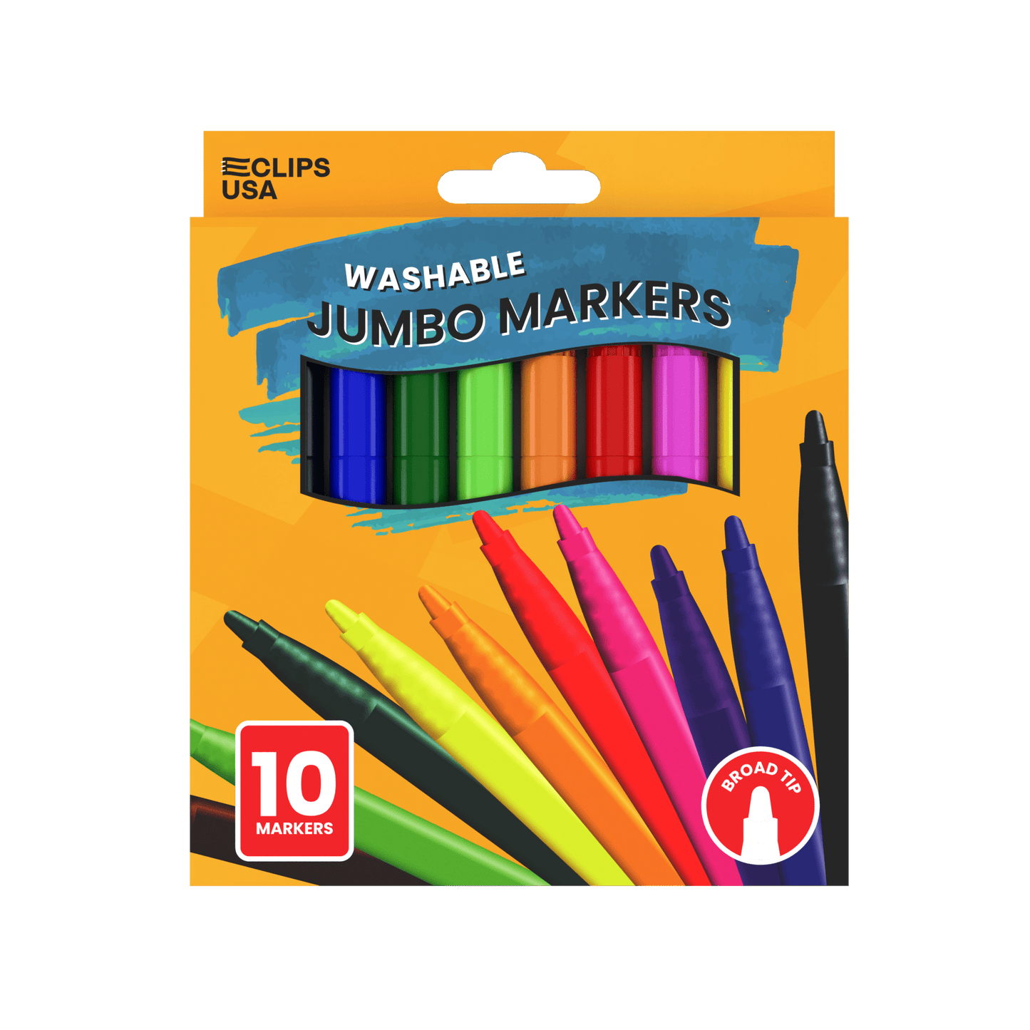 Großhandels-Jumbo Washable Marker - Breiter Tipp & verschiedene Farben in einem 10er-Packung - Sammelkoffer mit 48 Packungen