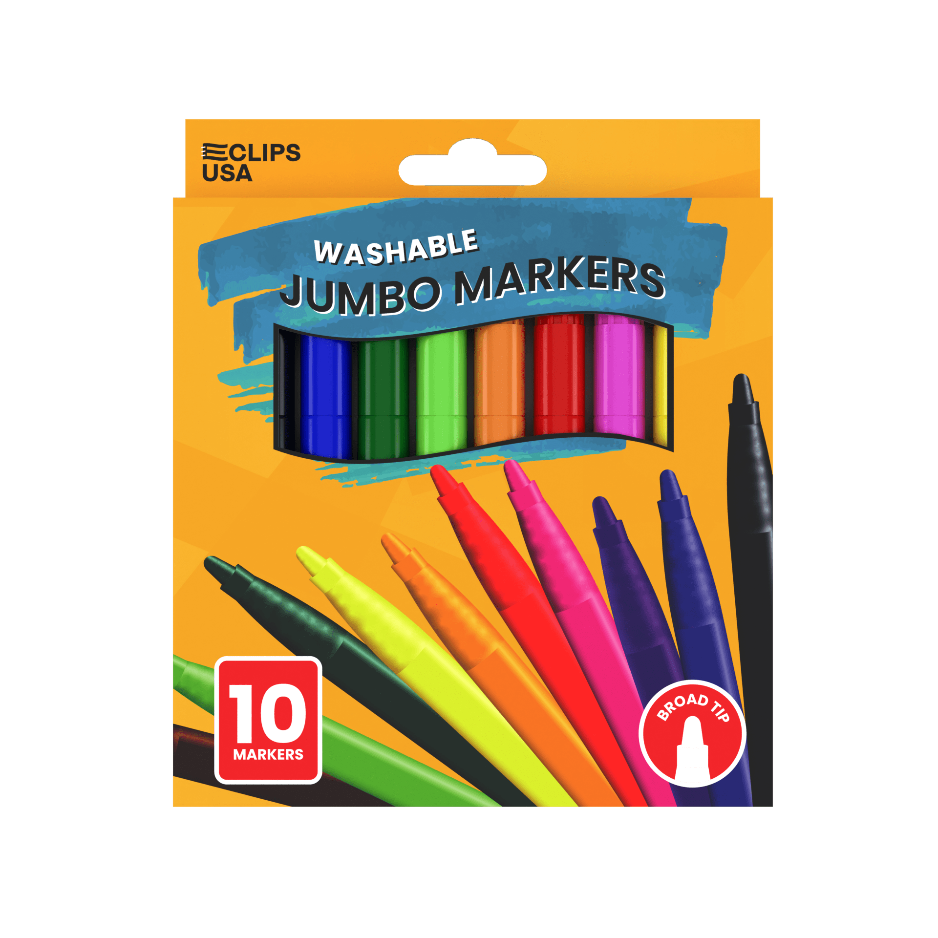 Großhandels-Jumbo Washable Marker - Breiter Tipp & verschiedene Farben in einem 10er-Packung - Sammelkoffer mit 48 Packungen