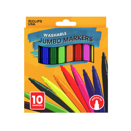 Großhandels-Jumbo Washable Marker - Breiter Tipp & verschiedene Farben in einem 10er-Packung - Sammelkoffer mit 48 Packungen