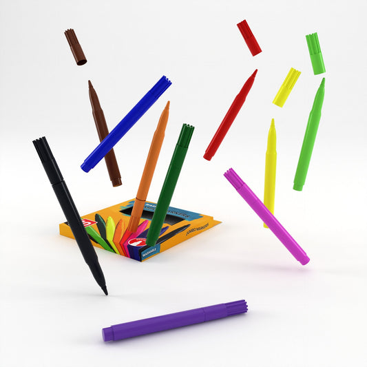 Großhandels-Jumbo Washable Marker - Breiter Tipp & verschiedene Farben in einem 10er-Packung - Sammelkoffer mit 48 Packungen