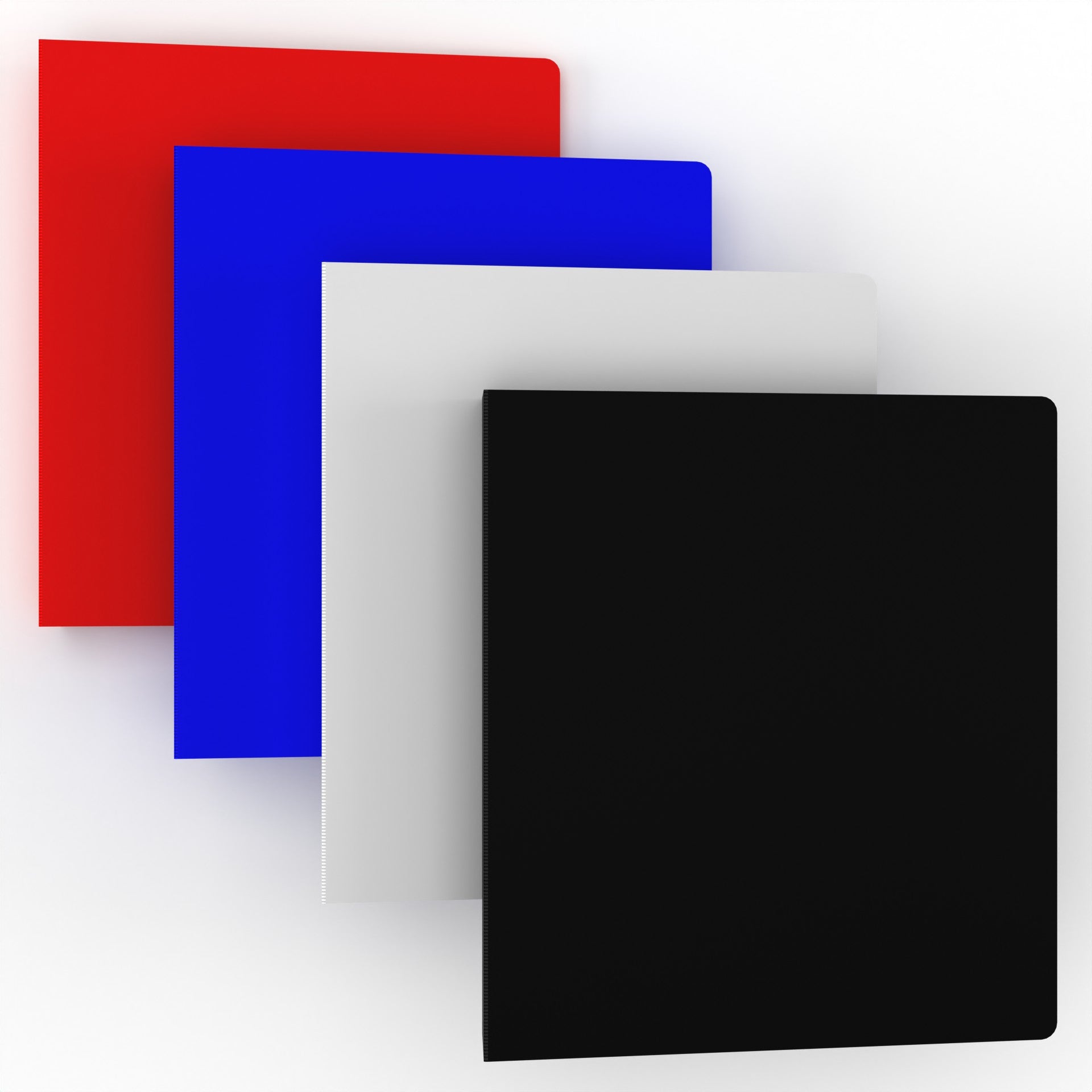 Großhandel 1.5' Binder in verschiedenen Farben mit 2 Innentaschen - Bulk Case von 24 Bindern
