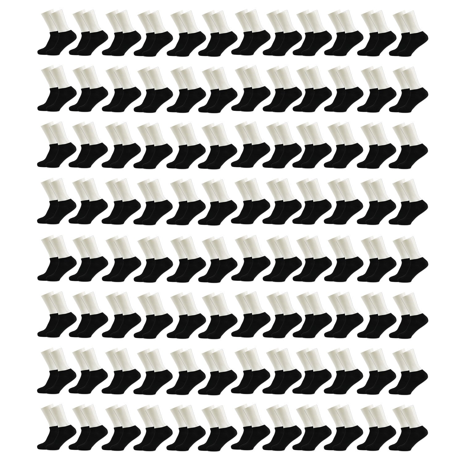 Männer No Show Wholesale Socken, Größe 9-11 in Schwarz - Bulk Case von 96 Paaren