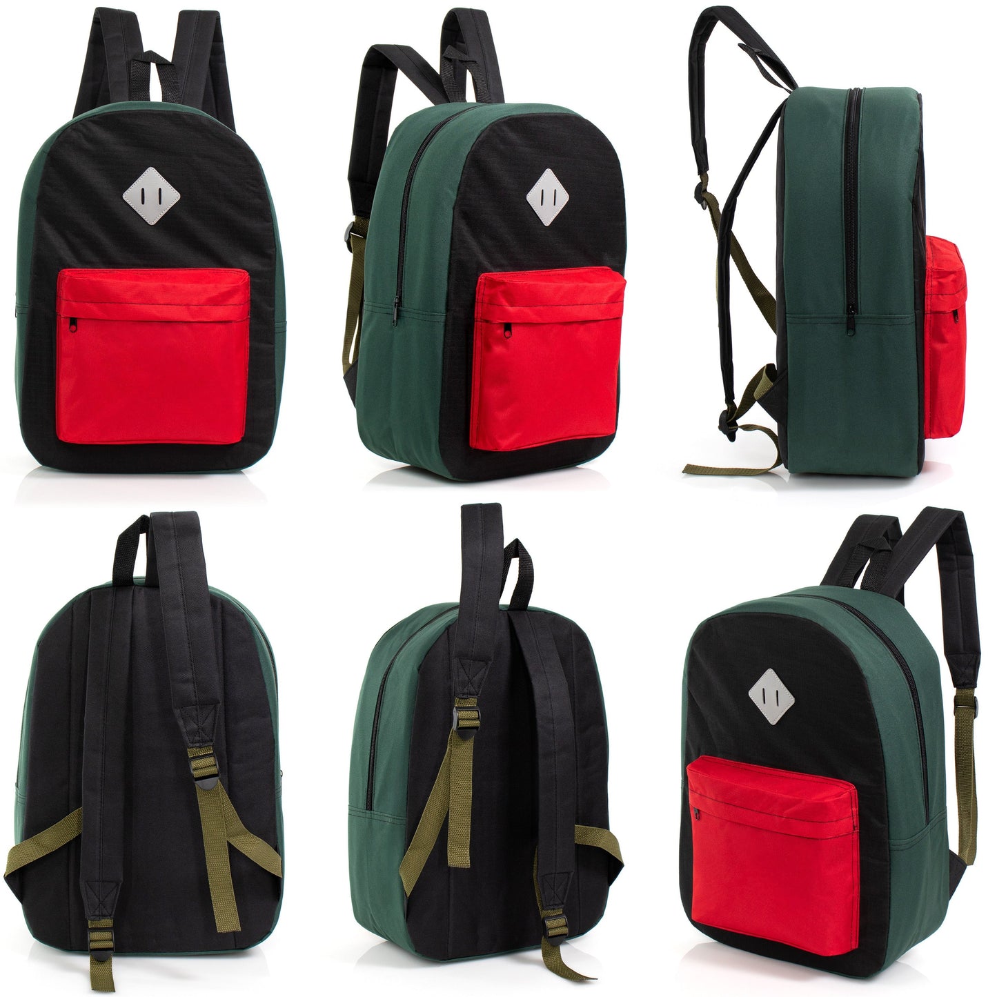 12 Wholesale 17 'Paded Rucksäcke in zufälligen Drucken & 12 Bulk School Supply Kits Ihrer Wahl