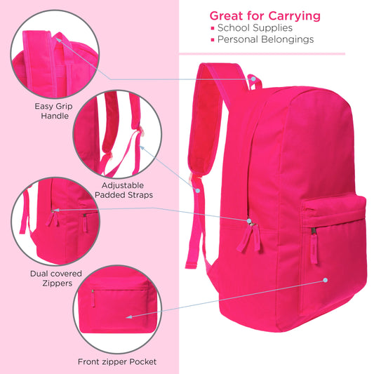 17 'Bright Wholesale School Rucksack in 6 Farben für Kinder - Bulk Case von 24 Bookbags