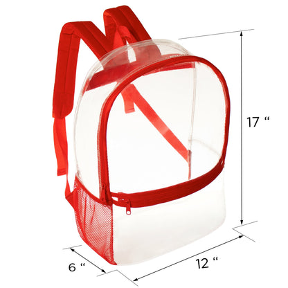 17' Großhandel Klar PVC Rucksäcke in verschiedenen Farben - Bulk Case von 24 Bookbags