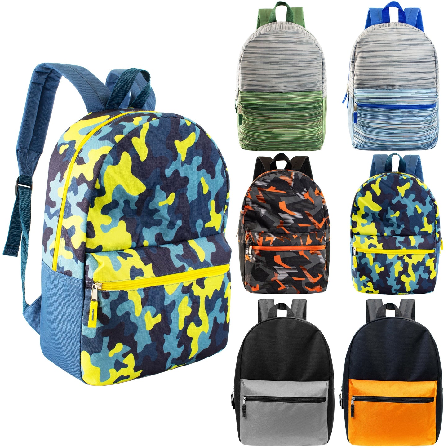 12 Wholesale 17 'Rucksäcke in verschiedenen Designs & 12 Bulk School Supply Kits Ihrer Wahl