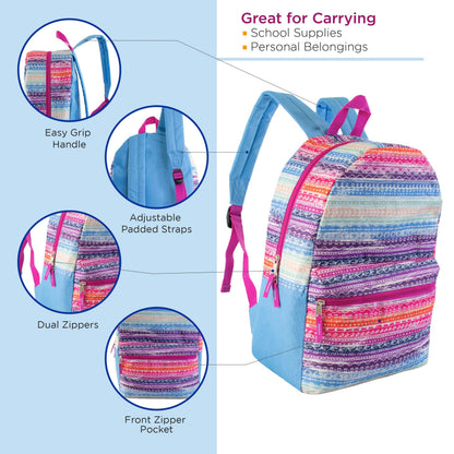 12 Wholesale 17 'Rucksäcke in verschiedenen Designs & 12 Bulk School Supply Kits Ihrer Wahl