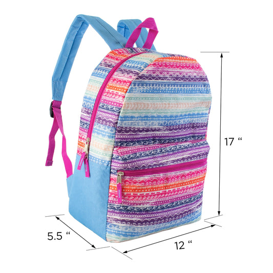 12 Wholesale 17 'Rucksäcke in verschiedenen Designs & 12 Bulk School Supply Kits Ihrer Wahl