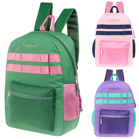 Großhandels-17' Multi-Farben-Rucksäcke in 3 verschiedenen Farben - Bulk Case von 24 Bookbags
