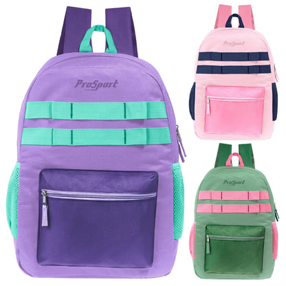 Großhandels-17' Multi-Farben-Rucksäcke in 3 verschiedenen Farben - Bulk Case von 24 Bookbags