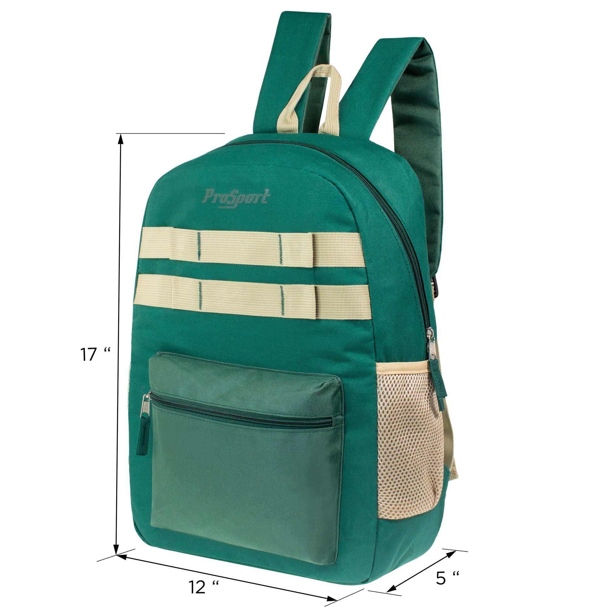 12 Multi-Color 17 'Rucksäcke mit Accent Trim & Ihre Wahl von 12 Bulk Hygiene Kits - Wholesale PFLEGE Package: Obdachlos, Notfall, Wohltätigkeit