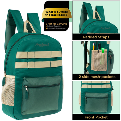 12 Multi-Color 17 'Rucksäcke mit Accent Trim & Ihre Wahl von 12 Bulk Hygiene Kits - Wholesale PFLEGE Package: Obdachlos, Notfall, Wohltätigkeit