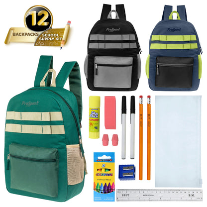 17 'Multi Color Wholesale Rucksäcke in Asst Farben & 12 Bulk School Supply Kits Ihrer Wahl