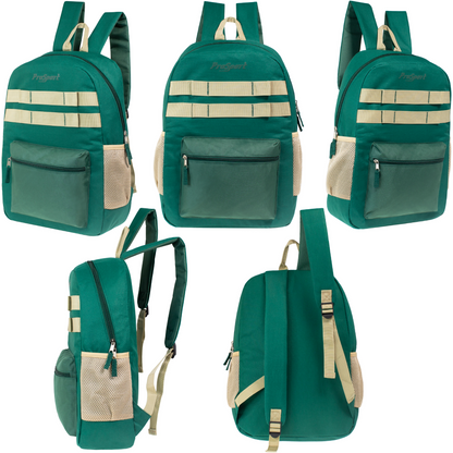 12 Multi-Color 17 'Rucksäcke mit Accent Trim & Ihre Wahl von 12 Bulk Hygiene Kits - Wholesale PFLEGE Package: Obdachlos, Notfall, Wohltätigkeit
