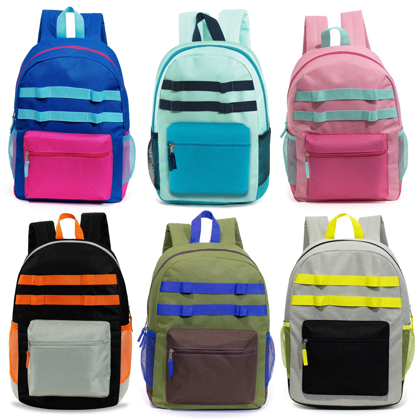 17' Wholesale Bungee Rucksäcke in 12 verschiedenen Farben - Bulk Case von 24 Bookbags